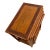 Vintage Hand-Carved Hardwood Nesting Tables Set of 4 With Brass Inlay & Hidden Drawer For Sale