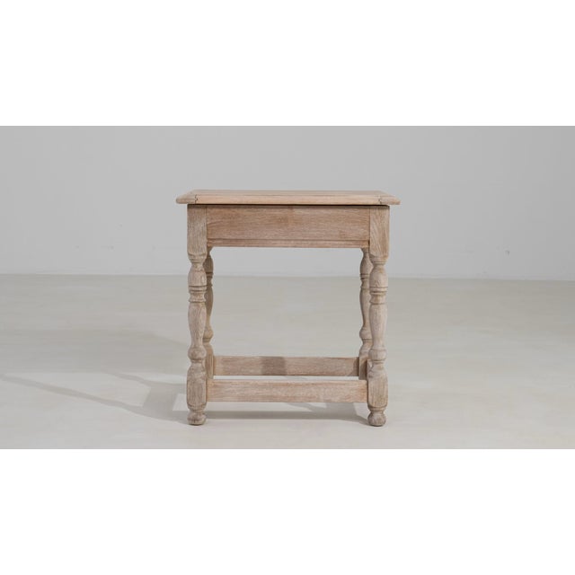 Oak Side Table With Lift-Top Storage