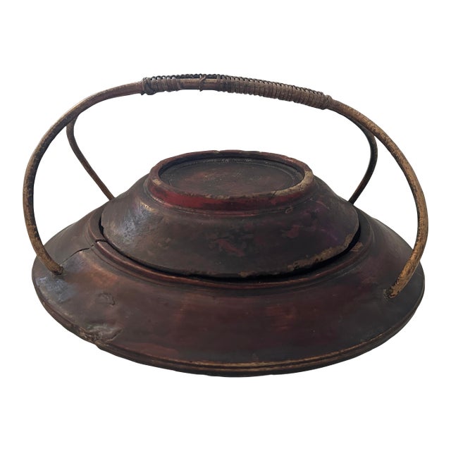 Antique Chinese Wood Food Basket For Sale