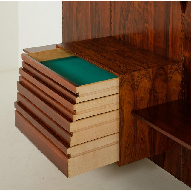 Rosewood Wall Unit with Back Panels by Poul Cadovius for Cado, Denmark, 1960s For Sale - Image 9 of 15