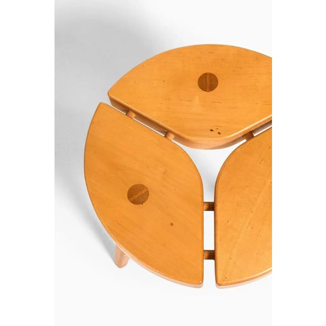 1970s Wooden Stool, Sweden, 1970s For Sale - Image 5 of 6
