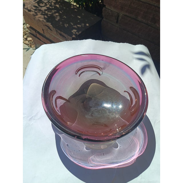 Late 20th Century Murano Attributed Sommerso Glass Catchall – Amethyst, Blue, Black For Sale - Image 11 of 12