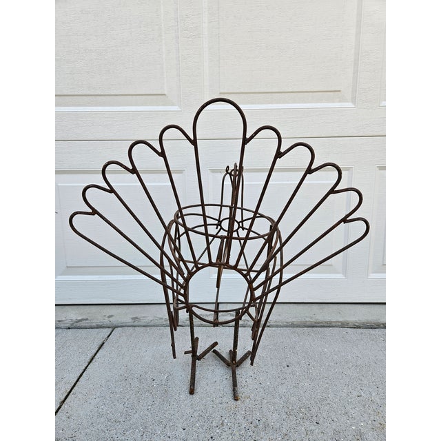 Frederic Weinberg Folk Art Wire Turkey Planter For Sale - Image 4 of 12
