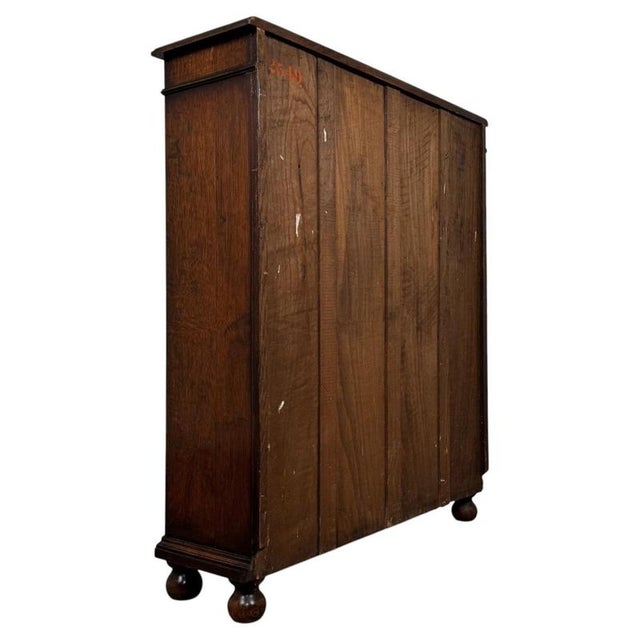 Early 20th Century Antique English Oak Glazed Display Cabinet For Sale - Image 10 of 12