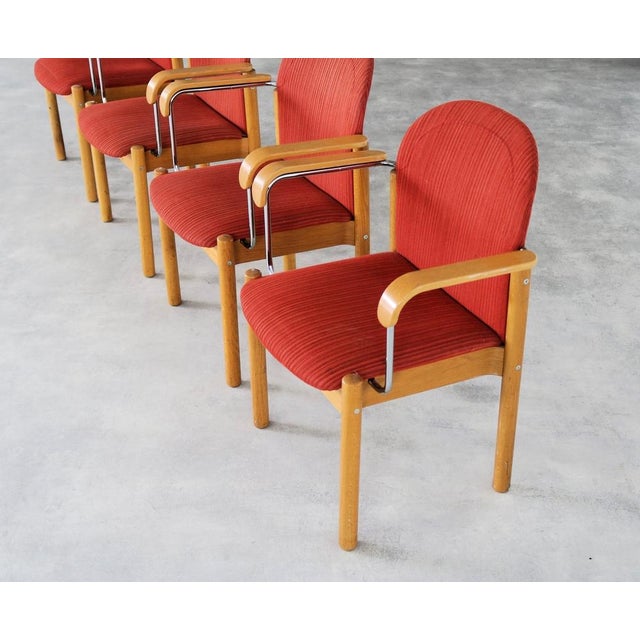Vintage Armchair from Kinnarps, Sweden, 1980s, Set of 4 For Sale - Image 4 of 8