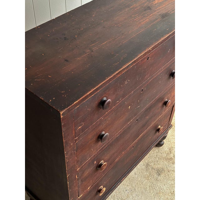 19th Century American Painted Pine Chest of Drawers For Sale - Image 11 of 18