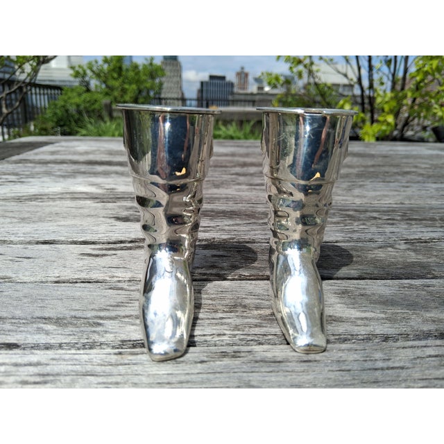 Victorian English Victorian Silverplate Equestrian Pepper Shaker & Mustard Cruet For Sale - Image 3 of 7