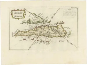 Antique Map of Sumatra by Bellin, 1764