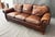 American Thomasville Traditional Brown Leather Sofa For Sale - Image 3 of 18