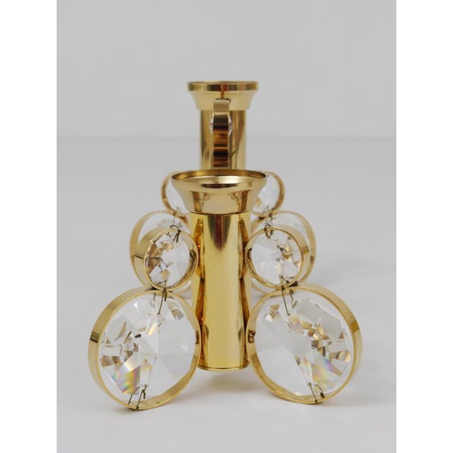 Brass and Crystal Candleholder by Palwa Gaetano, 1970s For Sale - Image 6 of 12