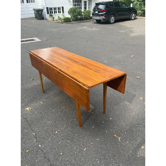 Mid 20th Century Shaker Style Six Foot Cherry Drop Leaf Dining Table For Sale In New York - Image 6 of 6