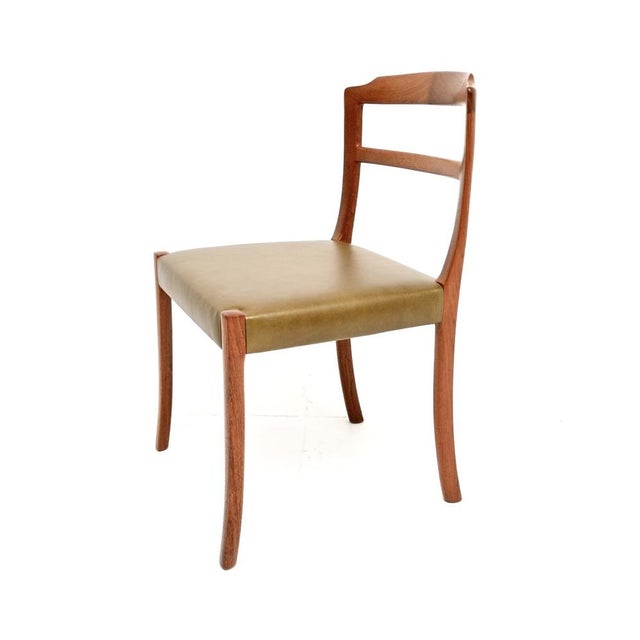 Wood Vintage Danish Teak and Leather Dining Chairs from Ole Wanscher, 1960, Set of 8 For Sale - Image 7 of 11