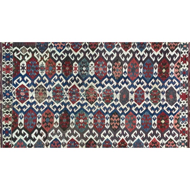 5'2" x 10'6" Exquisite Antique Tribal Caucasian unusual large Shahsavan rug: A Masterpiece of Tradition and Utility Step...