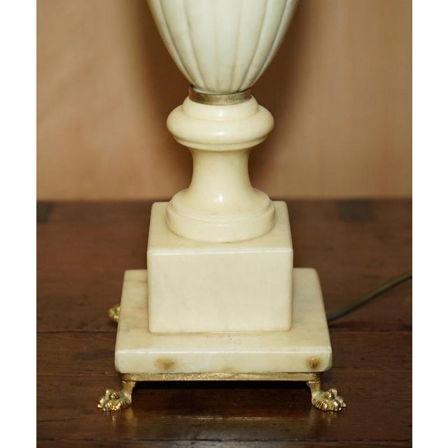Metal Brass and Marble Lamp with Lion's Paw Feet, Italy, 1960s For Sale - Image 7 of 12