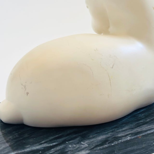 Vintage Art Deco Style Cat Bookend on Black Marble Base For Sale - Image 13 of 15