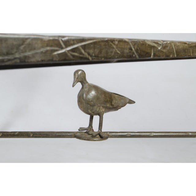 Metal 1940s Giacometti-Style Expressionist Iron Square Coffee Table With Birds, France For Sale - Image 7 of 10