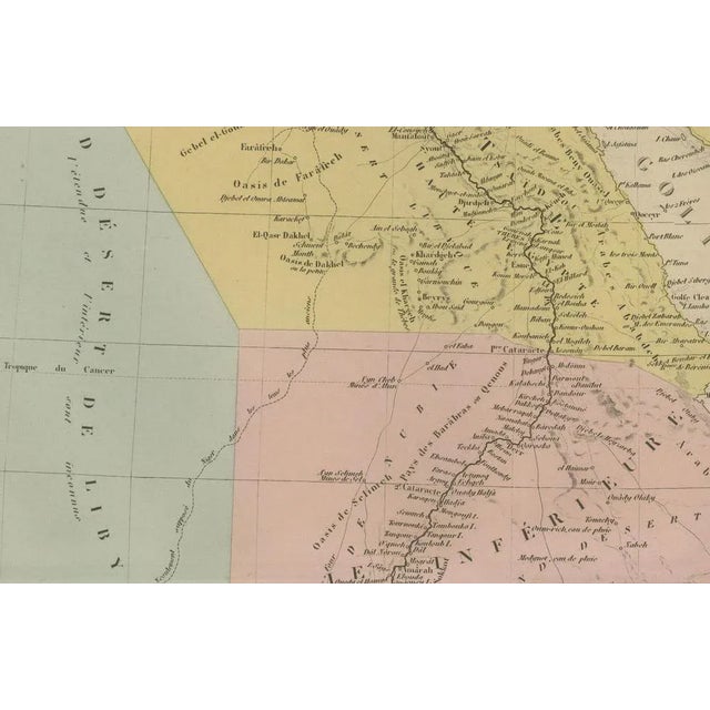 Antique Map of Egypt, Nubia & Red Sea Coast – Andriveau-Goujon, Paris 1865 This delicately colored antique map, titled...