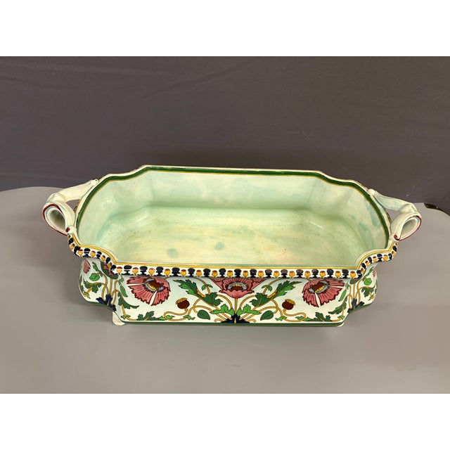 Antique Sarreguemines Earthenware Planter, 1890s For Sale - Image 9 of 12