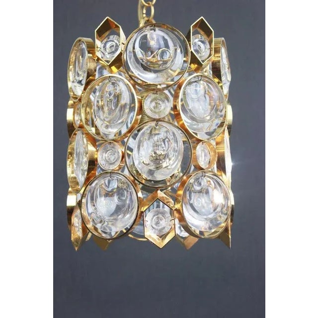1960s Small Pendant in Gilt Brass and Crystal Glass from Palwa, Germany, 1970s For Sale - Image 5 of 6