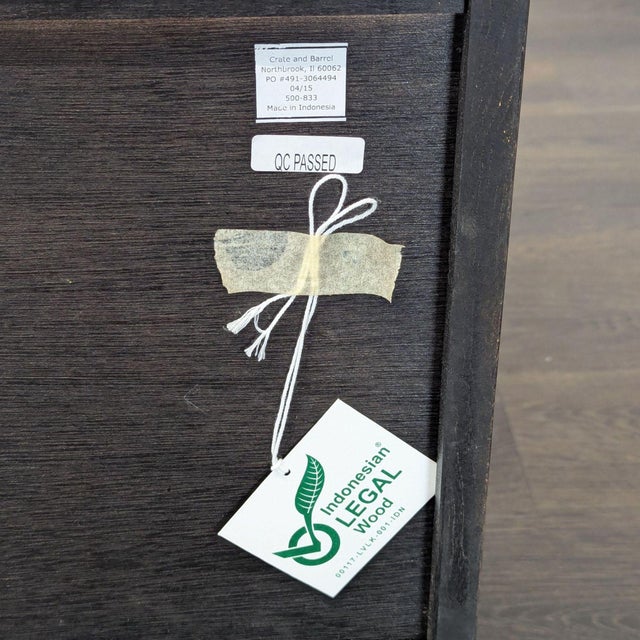 Wood Crate & Barrel Rigby Natural Large Media Console With Base For Sale - Image 7 of 7