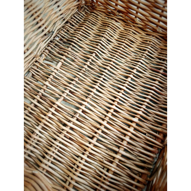 Large Vintage Handwoven Willow Gathering Basket For Sale In Atlanta - Image 6 of 10