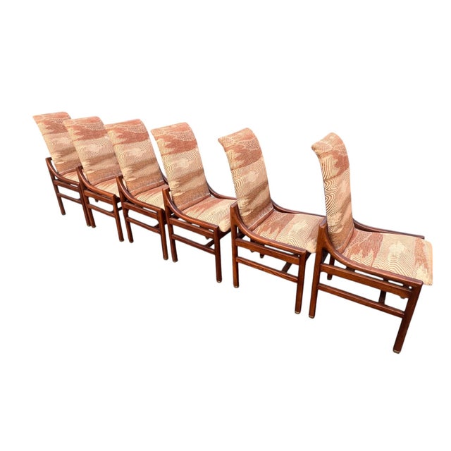 Henredon Campaign Scene 1 Oak Dining Chairs Set 6 For Sale - Image 16 of 18