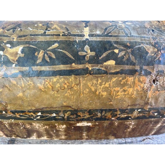 19th Century Antique Distressed Lidded Box, Chinese Paper Mache For Sale - Image 16 of 18