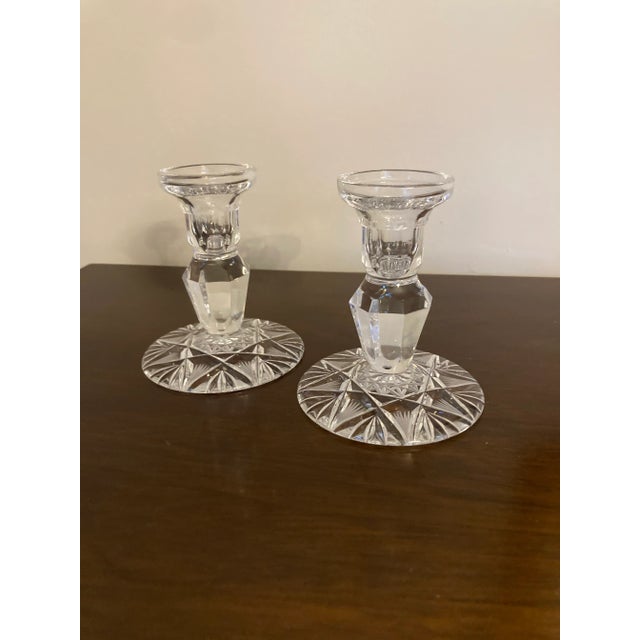 Glass Vintage Pair of American Brilliant Candlesticks For Sale - Image 7 of 7