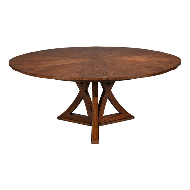 Warm Brown Oak Expanding Dining Table - 71" For Sale