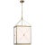 Julie Neill for Visual Comfort Signature Rossi Medium Lantern in Antique-Burnished Brass with White Glass For Sale