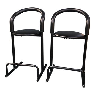 Les Industries Amisco Post Modern Counter Stools- A Pair For Sale