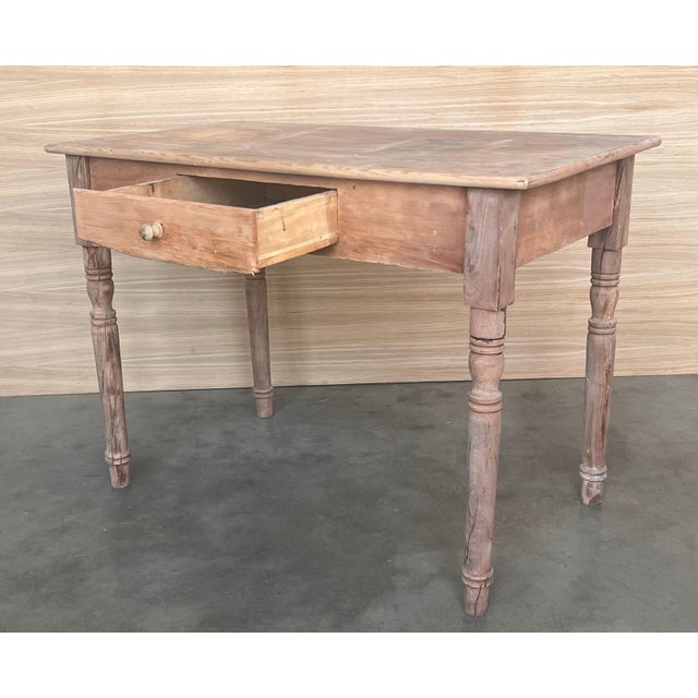 Early 19th Century Spanish Baroque Bleached Side Table with Drawer For Sale - Image 13 of 18