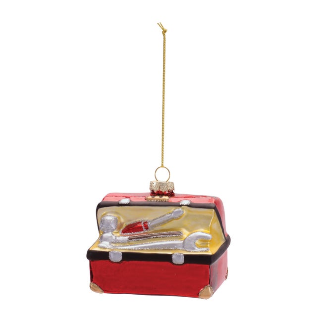 Kenneth Ludwig Chicago Glass Toolbox Ornaments (Set of 6) For Sale - Image 4 of 5