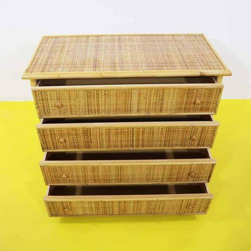 Woven Bamboo Chest of Drawers with Four Front Drawers For Sale - Image 6 of 10