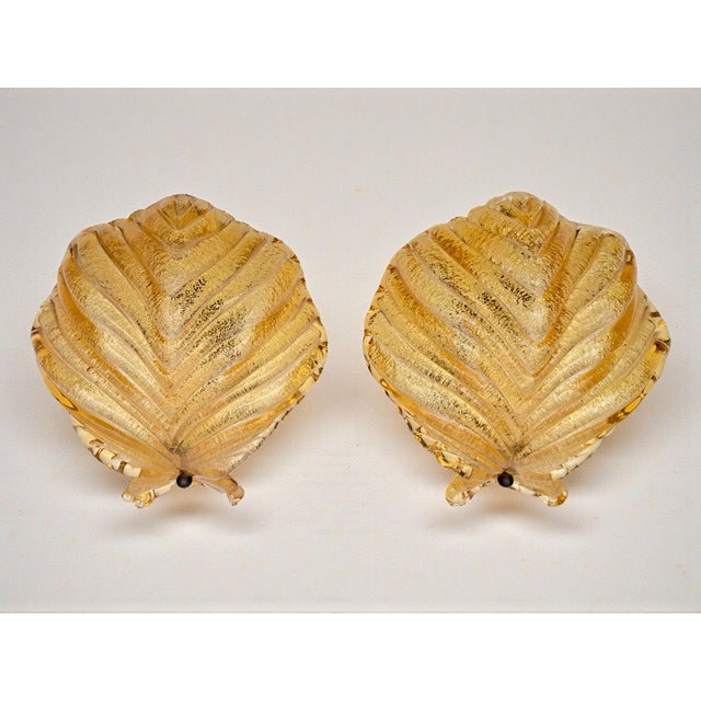 Murano Glass Shell-Shaped Dew Glass Wall Lamps from Manifattura Di Murano, 1960s, Set of 2 For Sale - Image 14 of 16