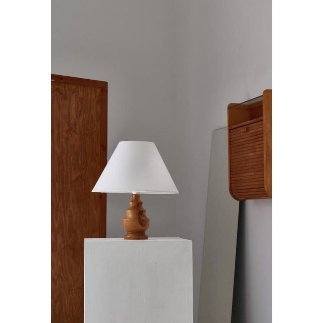 Scandinavian Turned Wooden Table Lamp, Denmark, 1940s For Sale - Image 13 of 14