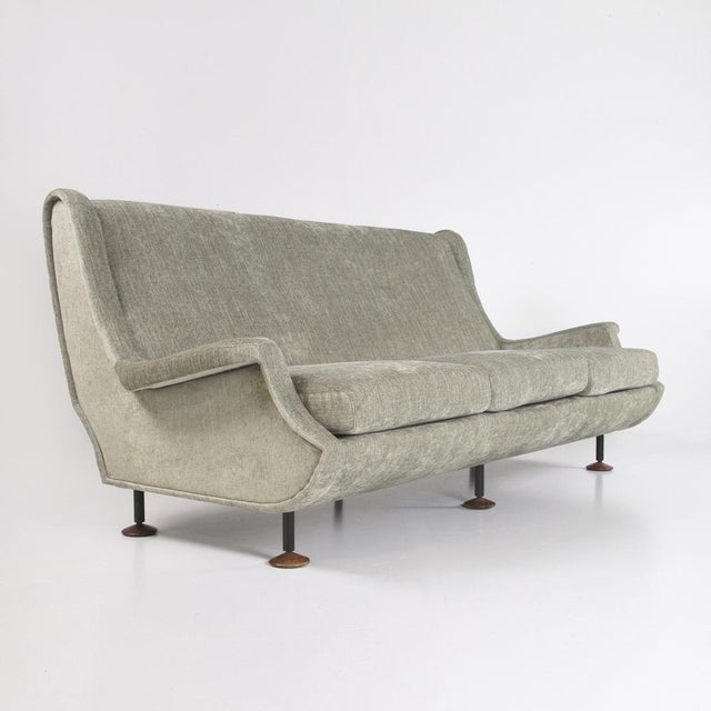 Three-seater "Regent" sofa designed by Marco Zanuso and produced by Arflex in the 1960s. New padding and upholstery, in...