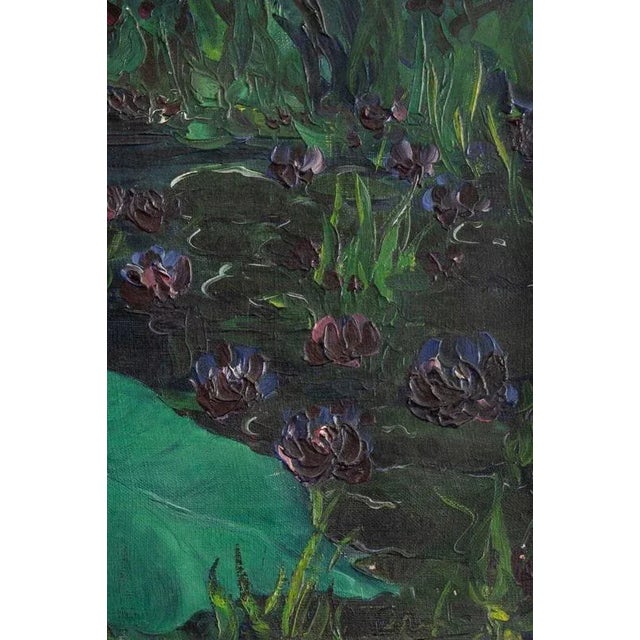 Marcel Pottier, Waterlilies, Oil Painting on Canvas, Early 20th Century For Sale - Image 4 of 9