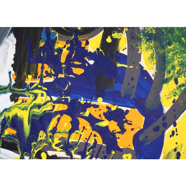 Nude in the Garden Abstract Expressionist Original Acrylic Painting on Paper by Michael William Eggleston For Sale In Monterey, CA - Image 6 of 9