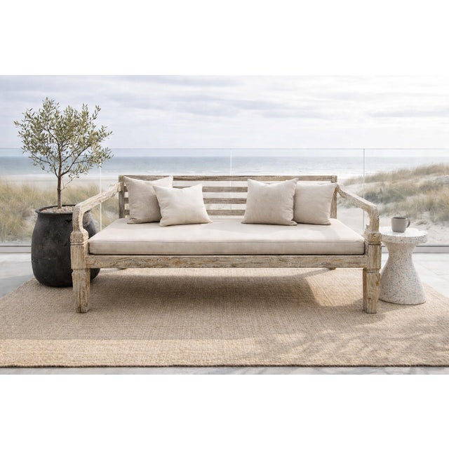 2020s Simple Coastal White Wash Teak Twin Daybed For Sale - Image 5 of 5