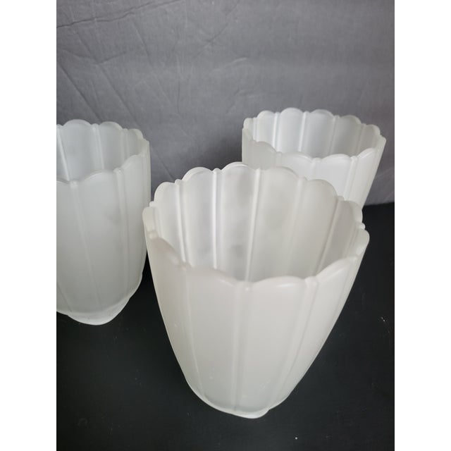 Glass Vintage Ribbed Glass Lamp Shade Frosted Finish Globe Ceiling Fan Light For Sale - Image 7 of 12