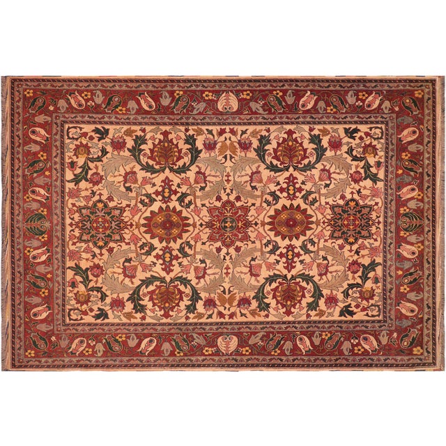 Rustic Kargahi 1980's Beige/Rust Wool Rug - 8'3'' X 10'10'' For Sale - Image 10 of 10