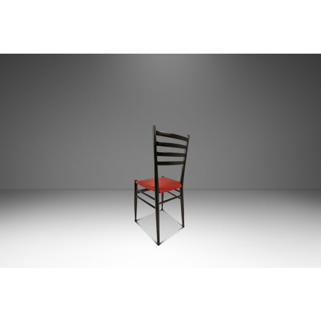 Mid-Century Modern Set of Six (12 Available) Mid-Century Italian Modern Dining Chairs W/ New Vinyl Upholstery Designed After Gio Ponti, Italy, C. 1960's For Sale - Image 3 of 18