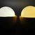 Traudl Brunnquell Yellow Pop Art Ceramic Table and Wall Lamp Pair, designed in 1977, with white glass shade and yellow...