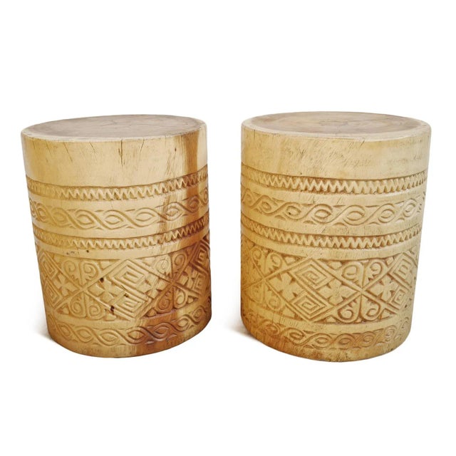 Vintage Tribal Java Natural Side Table Stand For Sale - Image 4 of 9