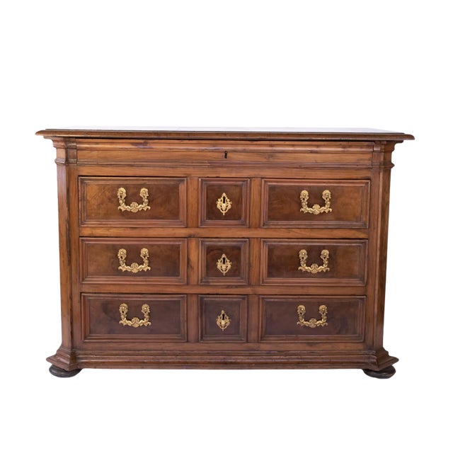 Italian Walnut Commode, Likely Lomardy, Circa 1750. For Sale