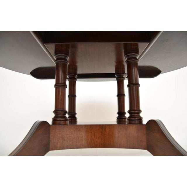 Large Antique Inlaid Circular Dining Table, 1950s For Sale - Image 11 of 12