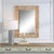 This beautiful solid wood frame, designed with a chevron pattern, is finished in a natural wood tone. The mirror has a 1"...