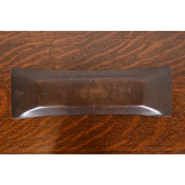Bronze Heintz Arts & Crafts Sterling Silver on Bronze Pen Tray For Sale - Image 8 of 12