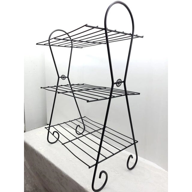 Mid-Century Modern Black Metal Book Stand/Accent Table For Sale - Image 6 of 8